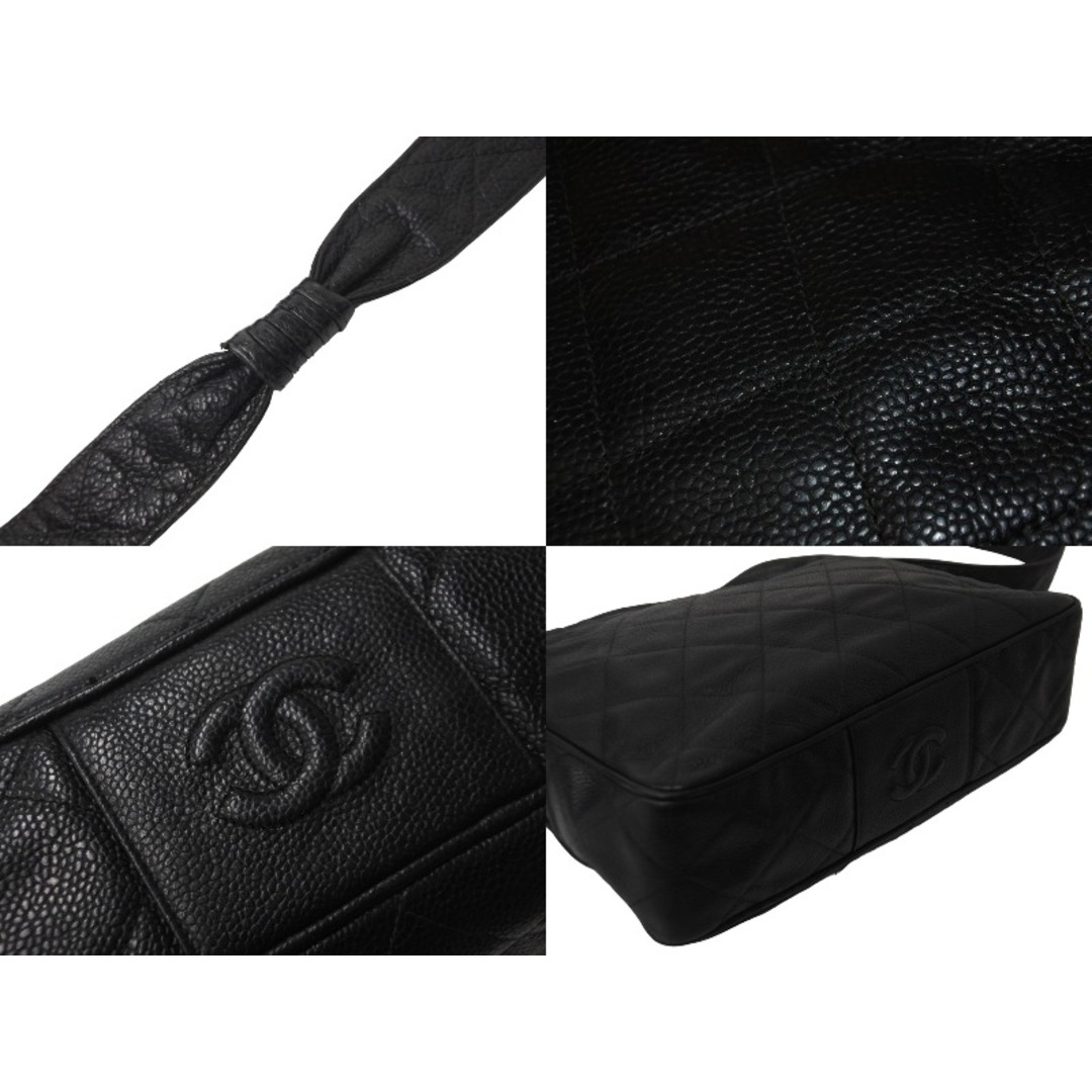Chanel シャネル マトラッセ キャビアスキン 3番台 ショルダーバッグ ブラック ゴールド金具 美品  56055