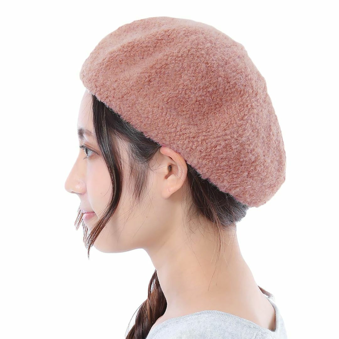 【色: ピンク】[TRAX SHOP] 帽子 レディース ベレー帽 もこもこベレ
