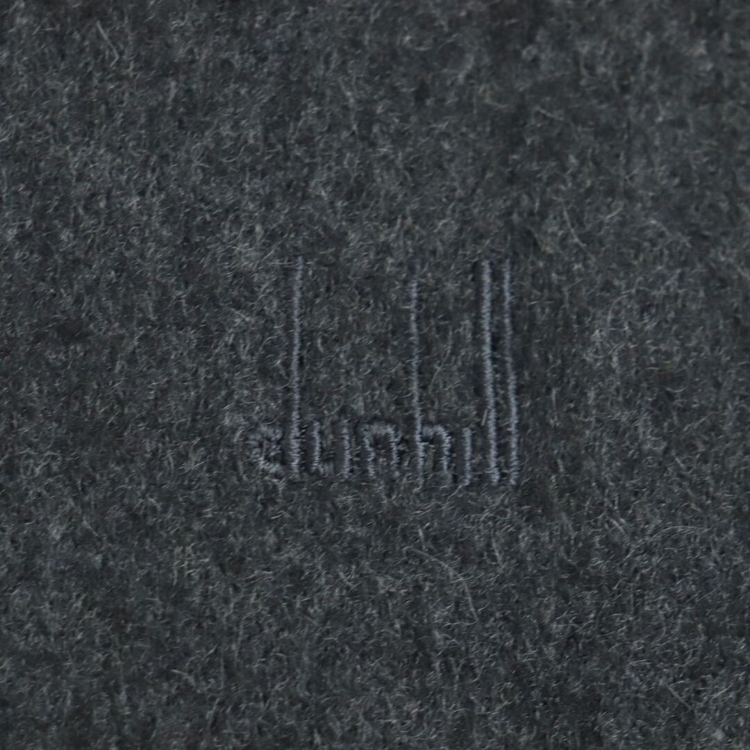 Dunhill(ダンヒル)の良品▼dunhill ダンヒル ロゴ刺繍入り フリンジ付き カシミヤ100% マフラー グレー メンズ 英国製 ビジネスおすすめ◎ メンズのファッション小物(マフラー)の商品写真