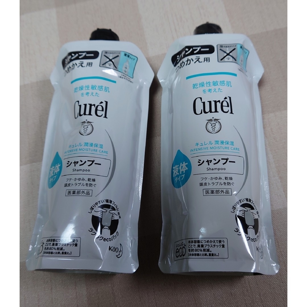 花王(カオウ)の花王 Curel シャンプー＆コンディショナー 詰替え用340ml各2個合計４個 コスメ/美容のヘアケア/スタイリング(シャンプー)の商品写真