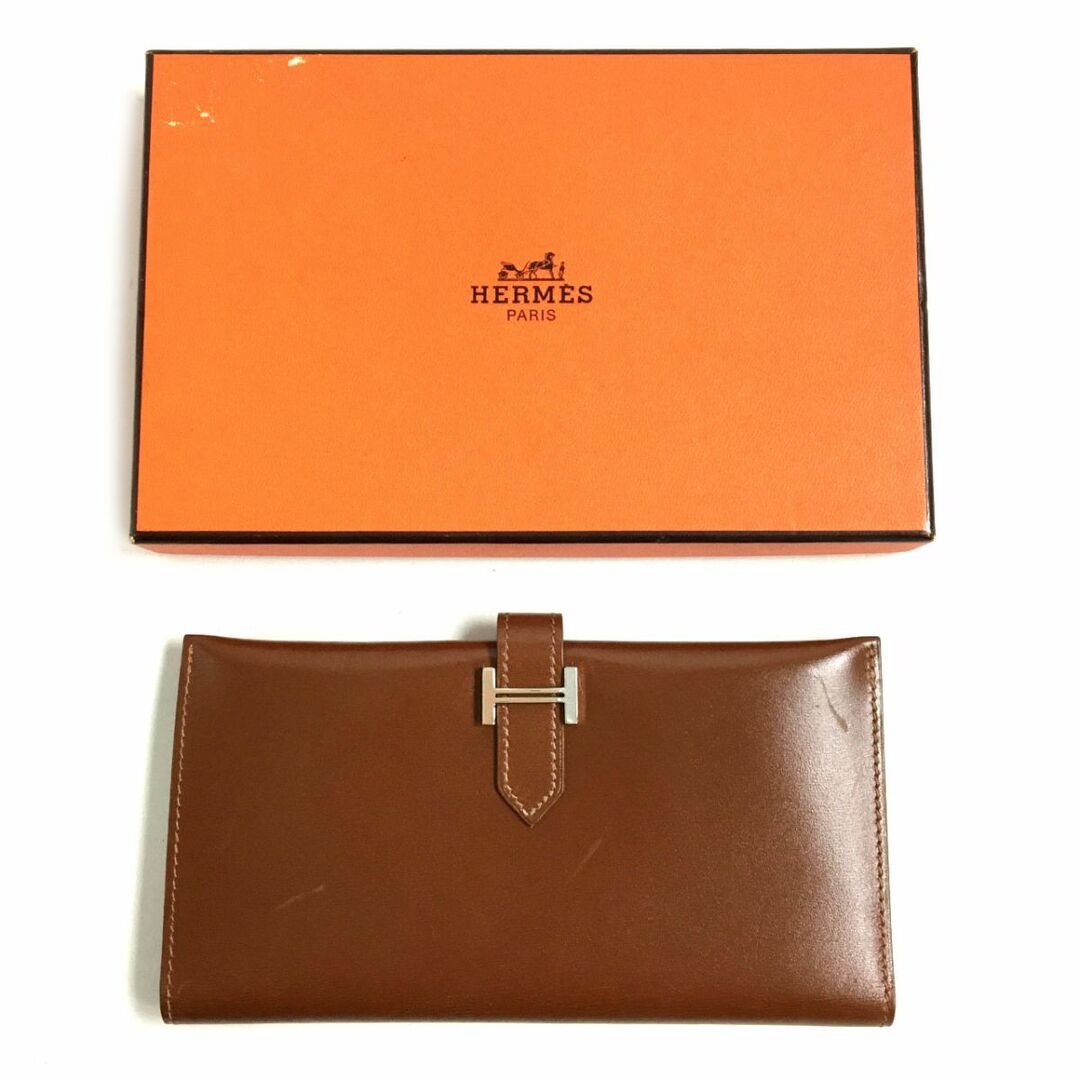 ●大人気● HERMES エルメス ベアン ボックスカーフ □F 財布 長財布