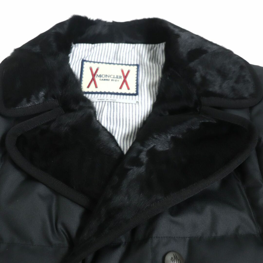 MONCLER - 極美品▽モンクレール ガムブルー GIACCONE 襟ラムファー