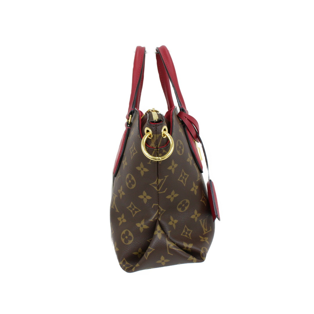 【箱・布袋あり】LOUIS VUITTON　ルイヴィトン　フラワージップドトートPM　M44350　ハンドバッグ　ショルダーバッグ　モノグラム　ブラウン×レッド系　レディース　ギフト　プレゼント包装可松前R56号店