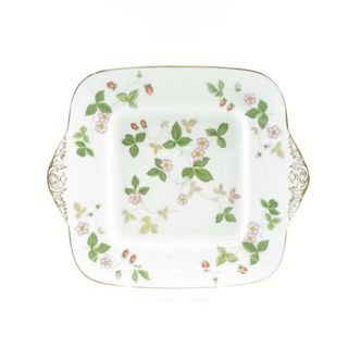 ウェッジウッド(WEDGWOOD)の美品 WEDGWOOD ウェッジウッド ワイルドストロベリー BBプレート 1枚 28cm スクエア 大皿 バター&ブレッド SU4307K (食器)