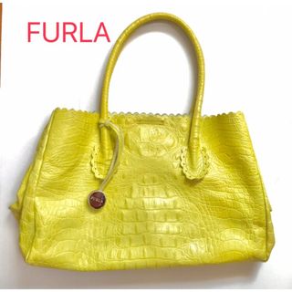 フルラ(Furla)のFURLA牛革クロコ型押しトートバッグ　(トートバッグ)