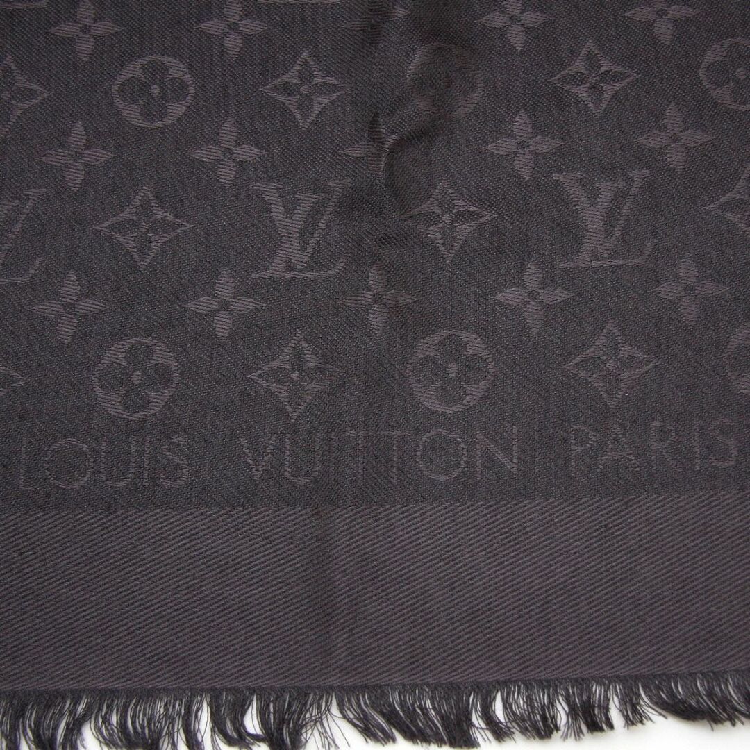 美品 ルイヴィトン ショール モノグラム 大判 ストール シルク ウール M74752 アントラシット グレー LOUIS VUITTON ブランド レディース