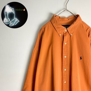 ポロ(POLO（RALPH LAUREN）)の【ポロラルフローレン　B.D.シャツ　BLAKE　２XL　オレンジ　古着】(シャツ)