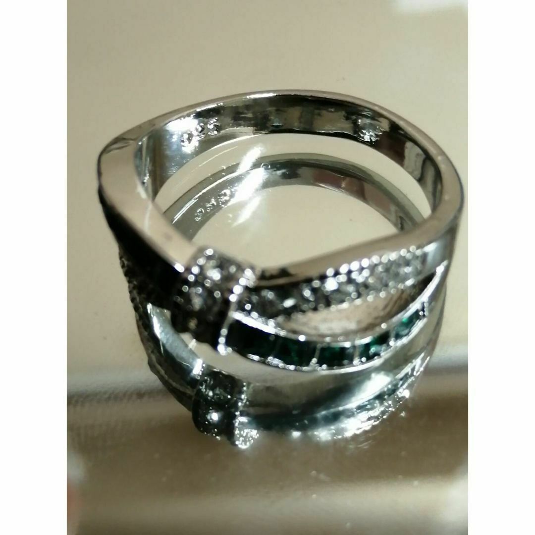 【R091】リング 　メンズ　 レディース　指輪 　グリーン　緑　20号 レディースのアクセサリー(リング(指輪))の商品写真