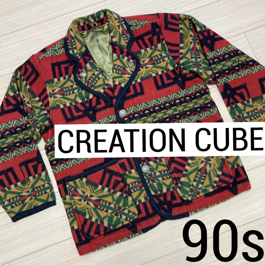 90s■CREATION CUBE■ネイティブ ブランケットジャケット コンチョ | フリマアプリ ラクマ