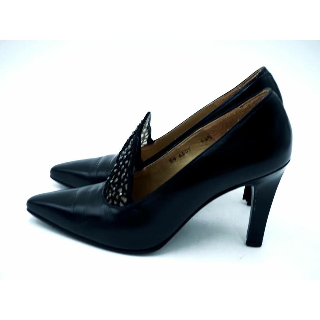 Saint Laurent(サンローラン)のイヴサンローラン ポインテッドトゥ ミドルヒール パンプス size34.5（21.5ｃｍ）/黒 ■■ レディース レディースの靴/シューズ(ハイヒール/パンプス)の商品写真