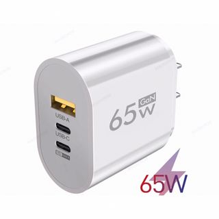 新品 大出力PD/QC急速充電器 Type-C/A 3ポート WHITE(バッテリー/充電器)
