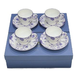 WEDGWOOD TORAY 70TH SINCE 1926 BLUE PLUM ブループラム カップ&ソーサー 4客セット  ボーンチャイナ お祝い プレゼント インテリア 飾り 置物 食器【中古】 松前R56号店(その他)