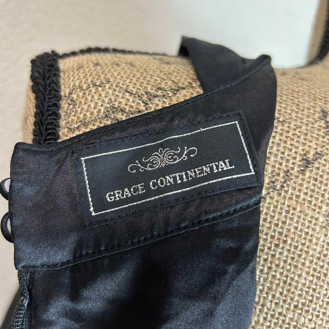 GRACE CONTINENTAL(グレースコンチネンタル)の美品✨【GRACE CONTINENTAL】シルクワンピース　透け感　ビジュー レディースのワンピース(ひざ丈ワンピース)の商品写真