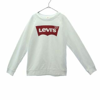 リーバイス(Levi's)のリーバイス プリント 長袖 スウェット S ホワイト Levi's トレーナー メンズ 古着 【231024】(スウェット)