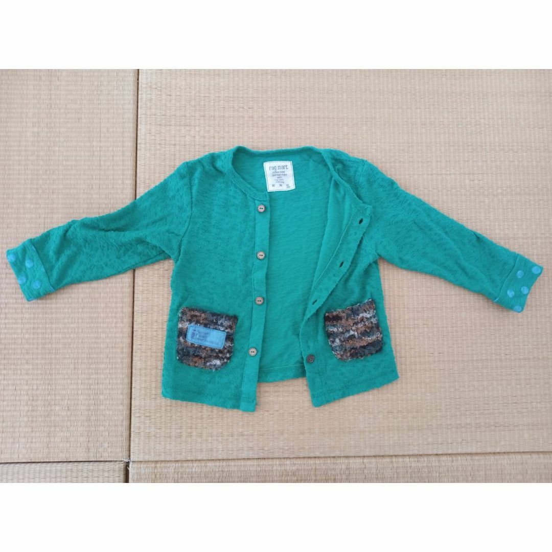 RAG MART(ラグマート)のラグマート　キッズ　上着カーディガン　グリーン95cm キッズ/ベビー/マタニティのキッズ服男の子用(90cm~)(カーディガン)の商品写真