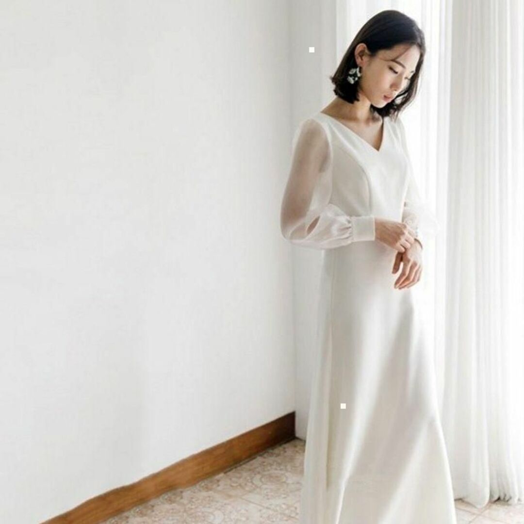 【花嫁応援セール】パーティードレス　ロングワンピース　XS　二次会　結婚式ウェディングドレス