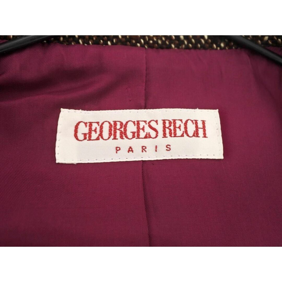 GEORGES RECH(ジョルジュレッシュ)のGEORGES RECH ジョルジュレッシュ ツイード クルミボタン テーラード ジャケット size38/ブラウン ◇■ レディース レディースのジャケット/アウター(テーラードジャケット)の商品写真