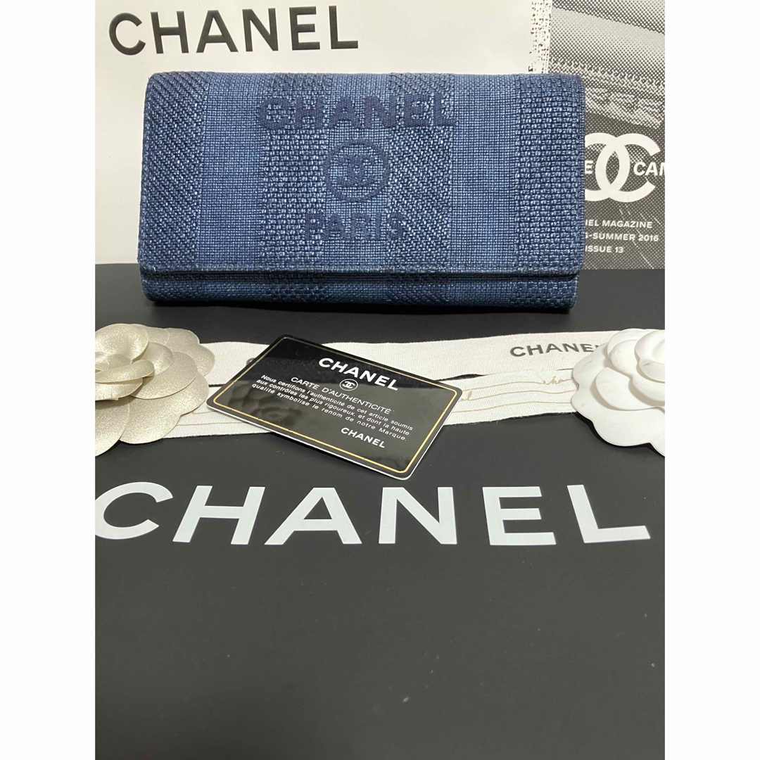 CHANEL - 超美品☆シャネル CHANELドーヴィル 長財布 デニム カラー