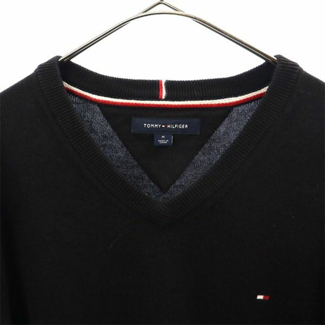 【人気ハーフジップ】　トミーヒルフィガー　ニット　セーター　刺繍　 M 黒