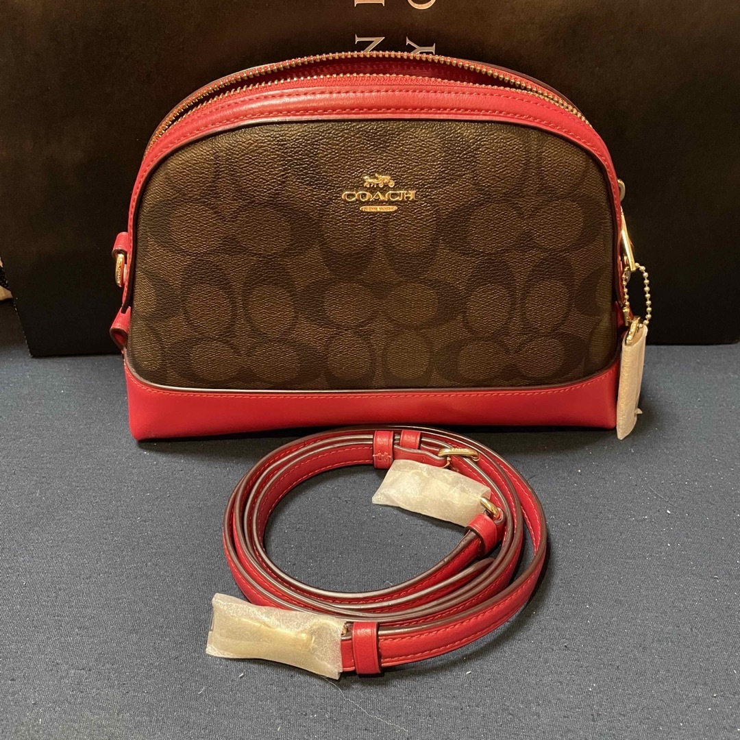 極美品 COACH シグネチャーショルダーバッグ レザー F76674