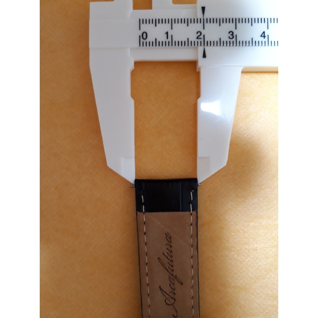 【未使用】 アルカフトゥーラ 黒 20mm 本革レザー 型押し 腕時計ベルト メンズの時計(腕時計(アナログ))の商品写真