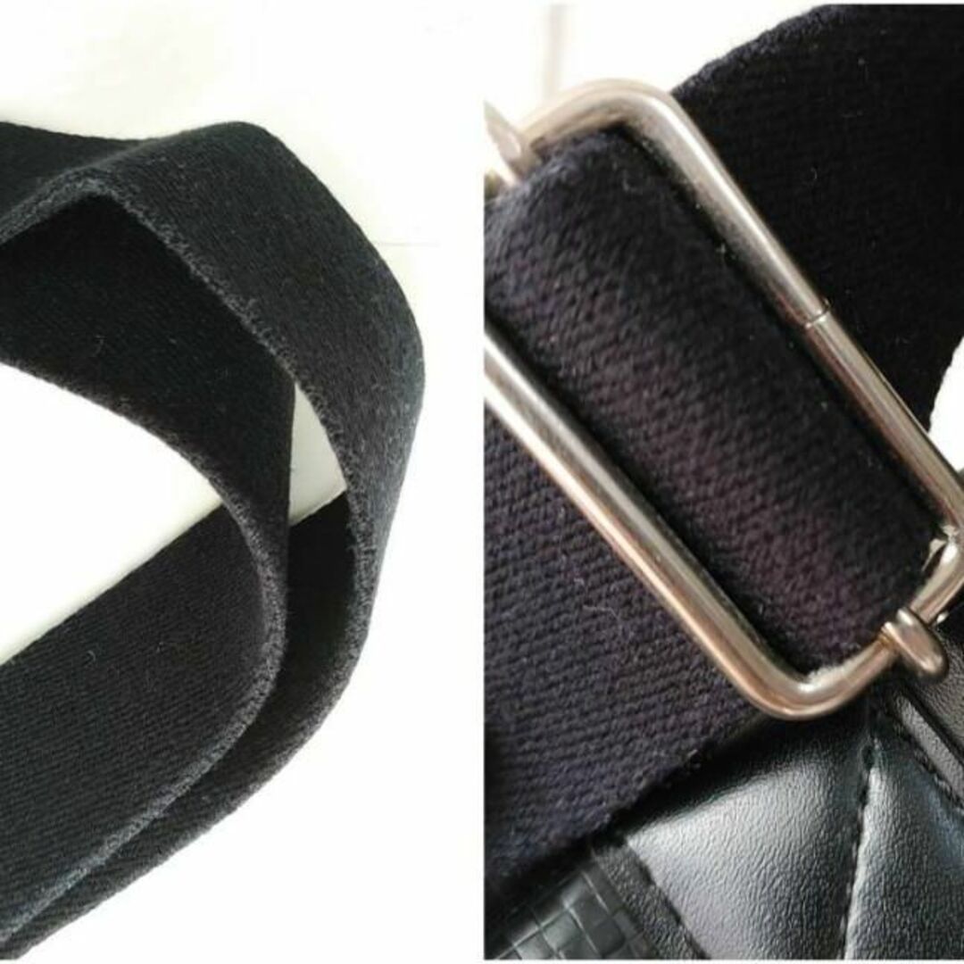 CASTELBAJAC(カステルバジャック)のカステルバジャック　ラグー ショルダーバッグ　黒　横型　編み込み　格子型 メンズのバッグ(ショルダーバッグ)の商品写真