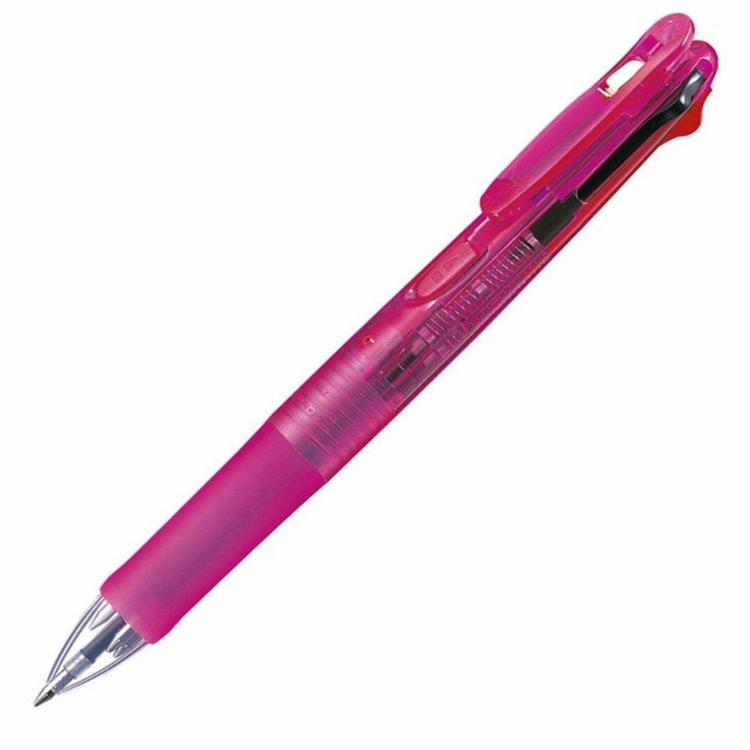 【色: ピンク 10本】ゼブラ 4色ボールペン クリップオンG4C ピンク 10