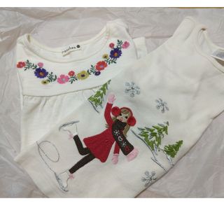 ブランシェス(Branshes)の【100】子ども服　白　2枚(Tシャツ/カットソー)