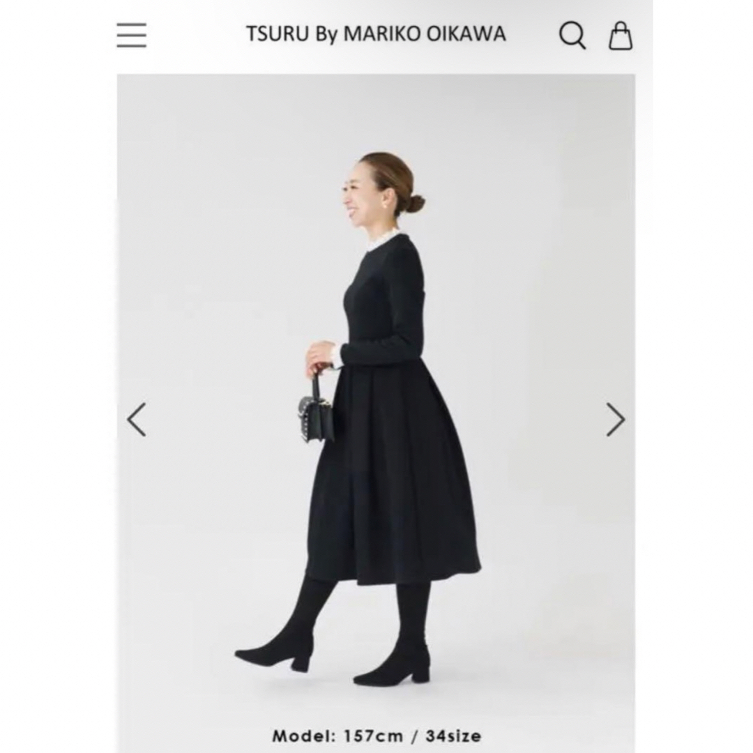 TSURU by Mariko Oikawa(ツルバイマリコオイカワ)のカフェラテ様専用　美品★tsuru by mariko oikawa ワンピース レディースのワンピース(ひざ丈ワンピース)の商品写真