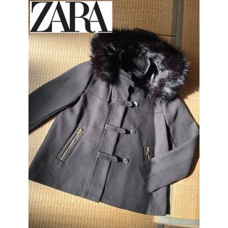 ザラ(ZARA)の【美品】ZARA BASIB  コート　フード付き　M(ダッフルコート)