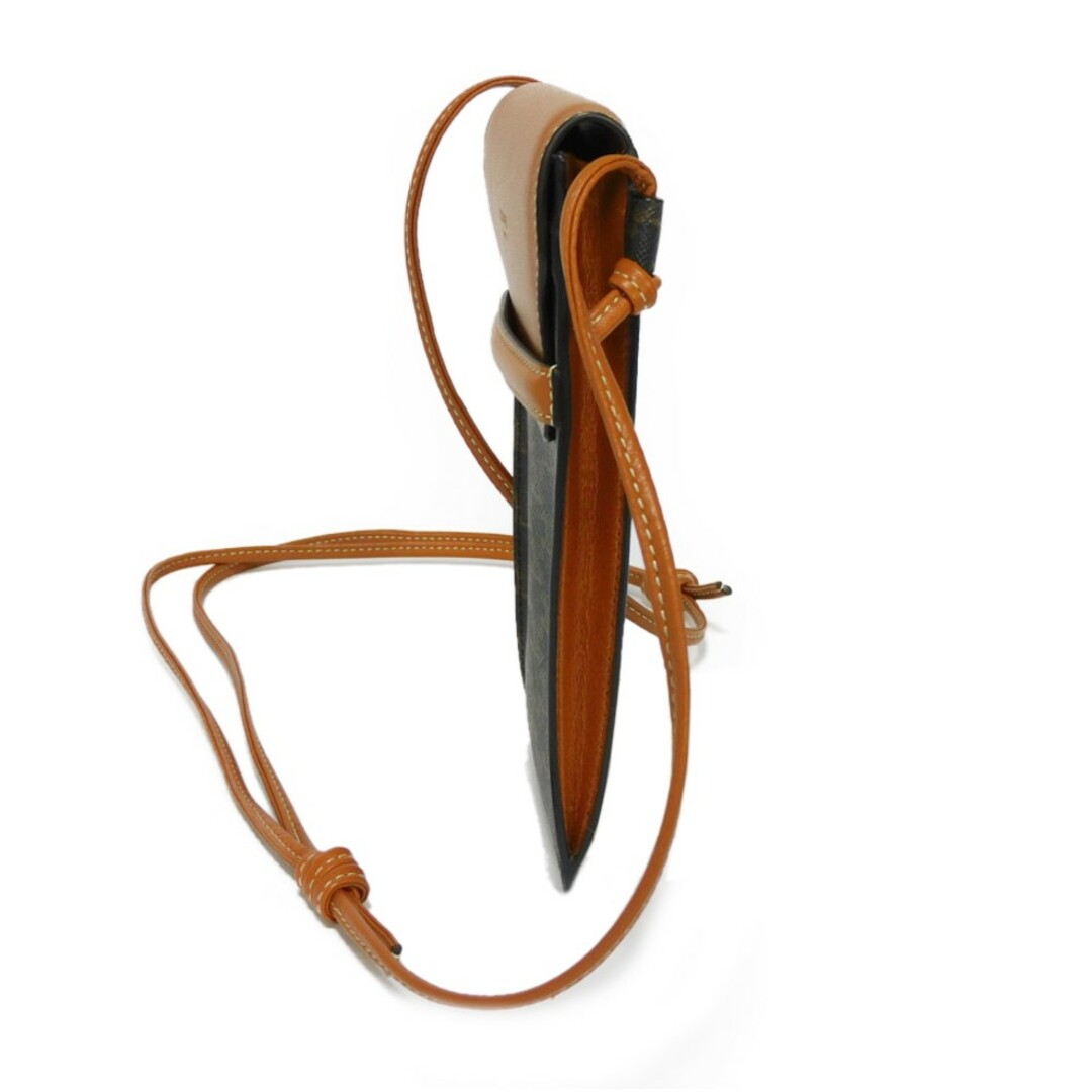CELINE セリーヌ モバイル ポーチ ロゴ 箔押し マカダム ブラック ブラウン フォンポーチ クロスボディ トリオンフ タン スマホケース 10G332CQD.04LU 2