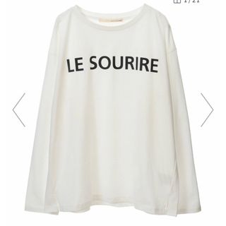 メルローズクレール(MELROSE claire)のLE SOURIRE プレーンロゴTシャツ【ホワイト】(Tシャツ(長袖/七分))