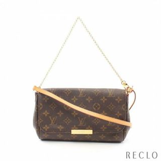 ルイヴィトン(LOUIS VUITTON)のフェイボリットMM モノグラム チェーンハンドバッグ PVC レザー ブラウン 2WAY(ハンドバッグ)