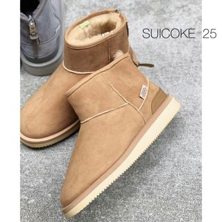 スイコック(suicoke)の【SUICOKE】バックジップショートブーツ　ベージュ　25(ブーツ)