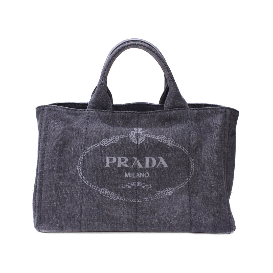 【布袋・ギャラあり】PRADA　プラダ　カナパ　1BG642　ハンドバッグ　ショルダーバッグ　2WAYバッグ　デニム　ダークグレー系　レディース　メンズ　ユニセックス　ギフト　プレゼント包装可松前R56号店