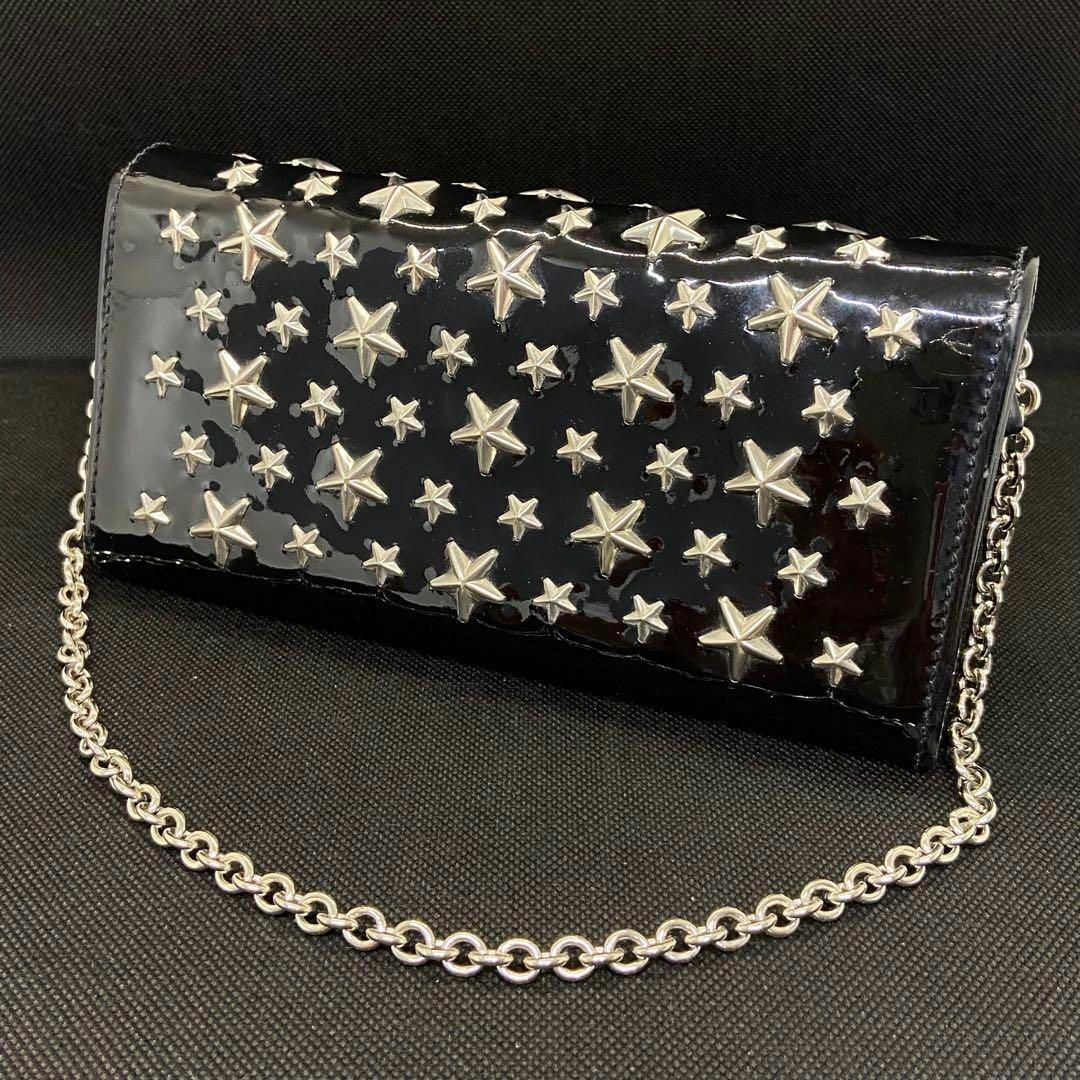 13400円 チェーン CHOO エナメル ジミーチュウ ウォレット 長財布