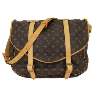 LOUIS VUITTON　ルイヴィトン　ソミュール43　M42252　ショルダーバッグ　大容量　モノグラム　ブラウン　レディース　ギフト　プレゼント包装可【中古】松前R56号店(メッセンジャーバッグ)