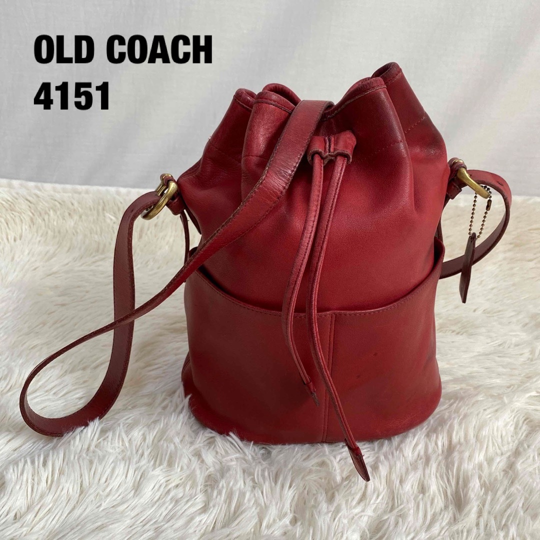 【良品】OLD COACH　2WAY ショルダーバッグ 巾着 4151 茶色