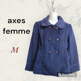 アクシーズファム(axes femme)の【美品】axes femme 襟レースピーコート(ピーコート)