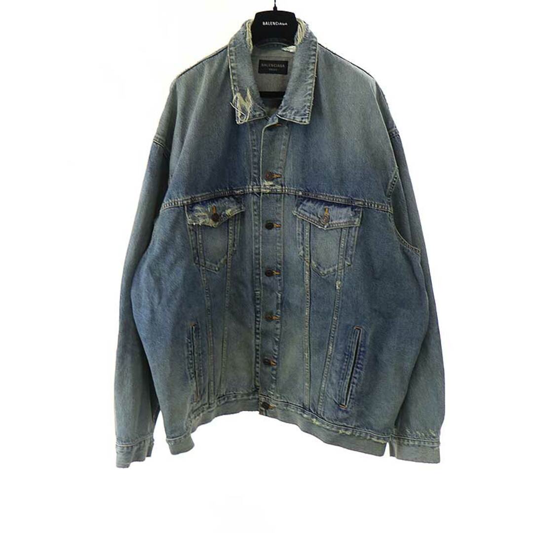 Balenciaga(バレンシアガ)のBALENCIAGA バレンシアガ 23SS PATCHED DESTROYED JACKET デストロイダメージ オーバーデニムジャケット ACID BLUE 3 メンズのジャケット/アウター(Gジャン/デニムジャケット)の商品写真