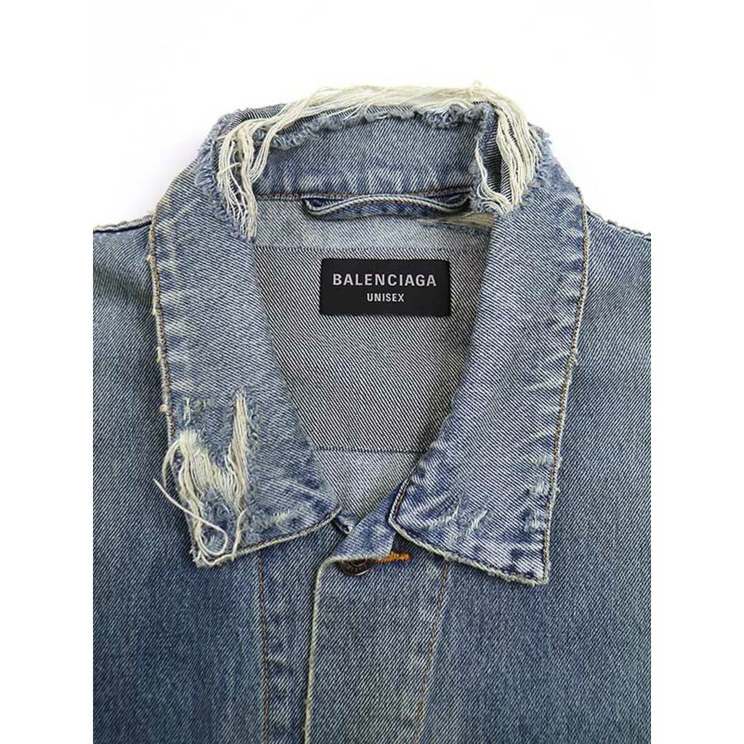 Balenciaga(バレンシアガ)のBALENCIAGA バレンシアガ 23SS PATCHED DESTROYED JACKET デストロイダメージ オーバーデニムジャケット ACID BLUE 3 メンズのジャケット/アウター(Gジャン/デニムジャケット)の商品写真