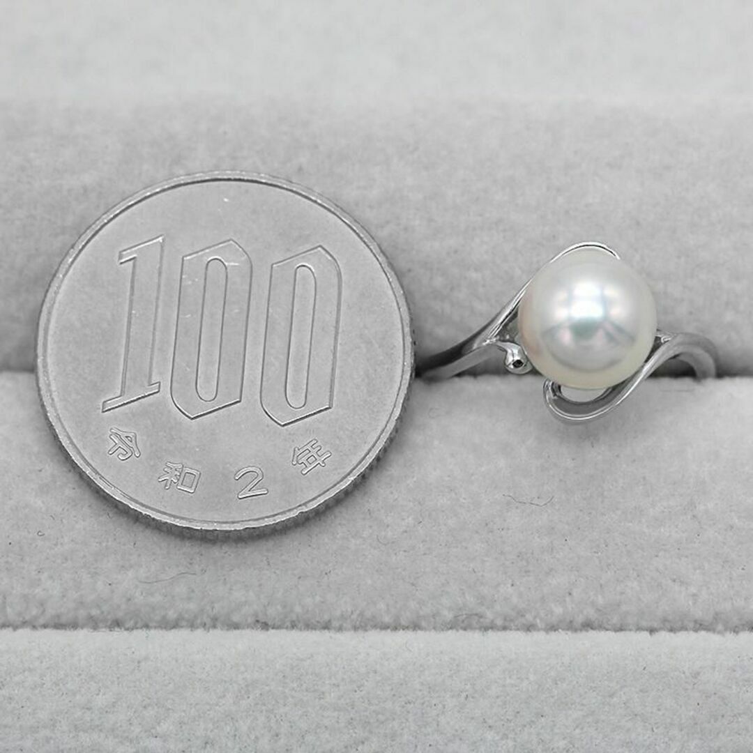 美品 MIKIMOTO あこやパール 8.0mm K18 リング A01376