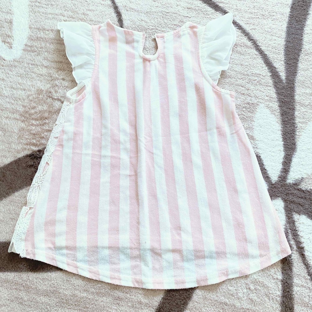 しまむら(シマムラ)のしまむら🎀kids レーストップス　半袖🎀カットソー　Tシャツ キッズ/ベビー/マタニティのキッズ服女の子用(90cm~)(Tシャツ/カットソー)の商品写真