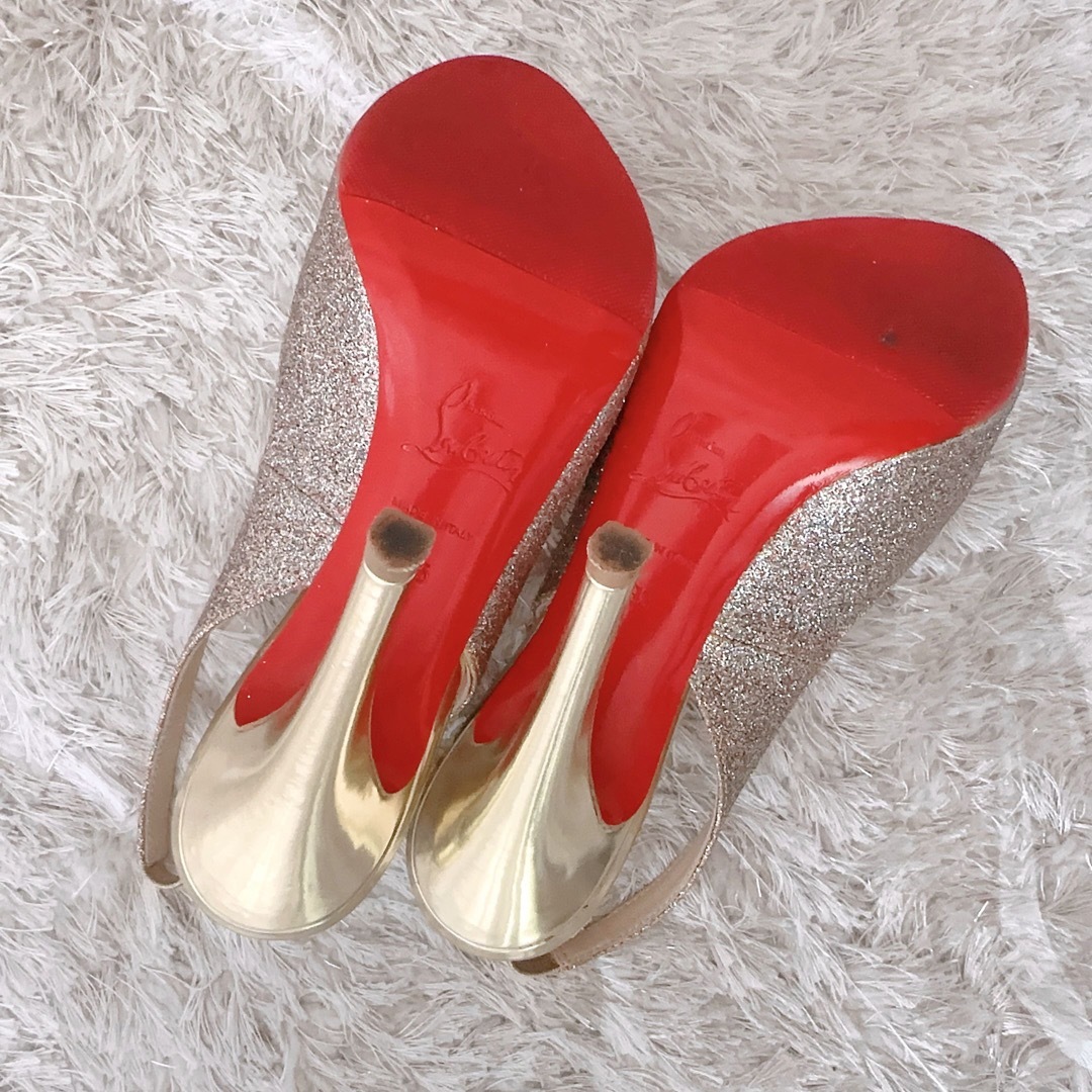 Christian Louboutin(クリスチャンルブタン)のルブタン　ストラップ　ハイヒール　パンプス　サンダル　オープントゥ　靴　極美品 レディースの靴/シューズ(ハイヒール/パンプス)の商品写真