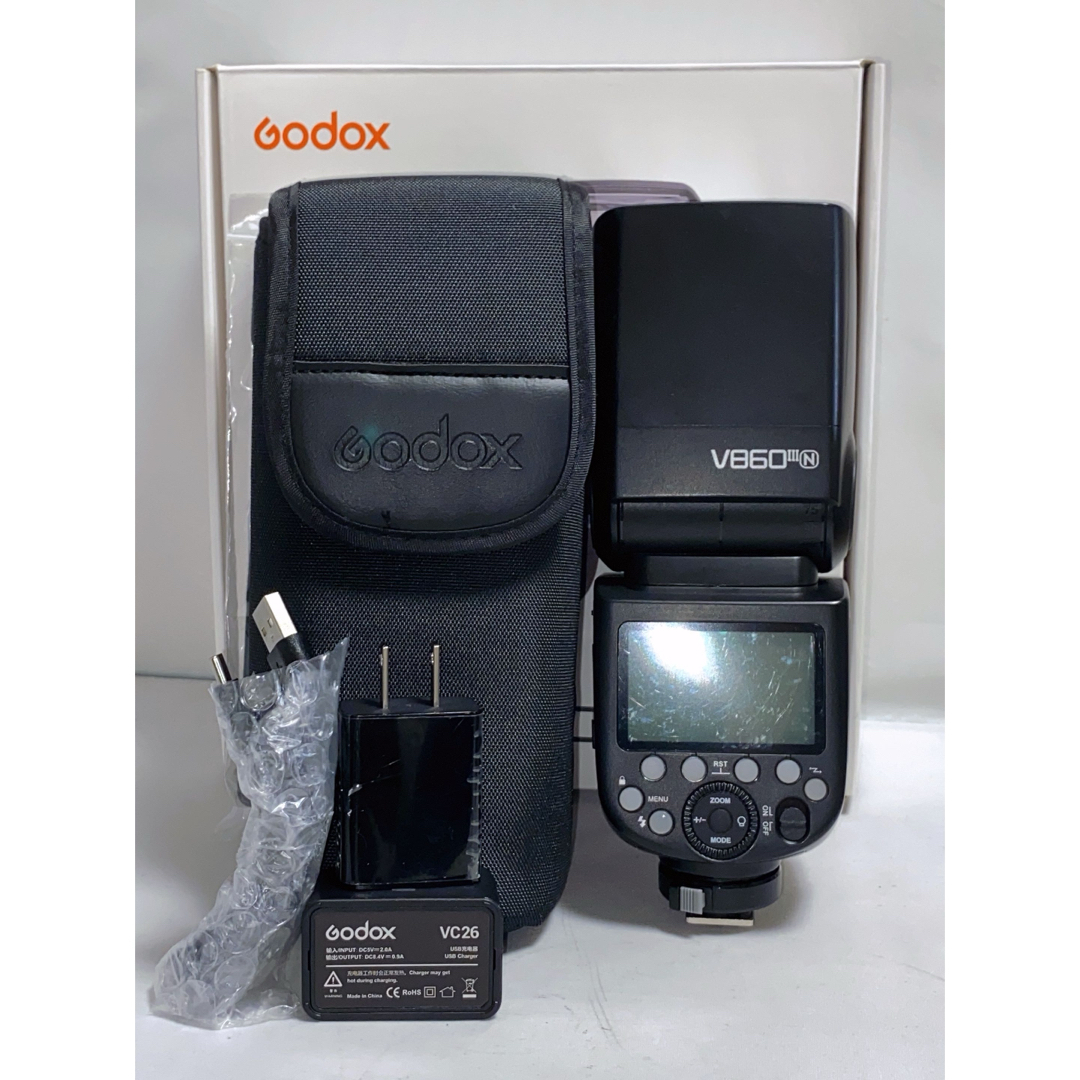 Nikon(ニコン)の【付属品充実】GODOX V860Ⅲ Nikon用 ストロボ X-pro等 スマホ/家電/カメラのカメラ(ストロボ/照明)の商品写真