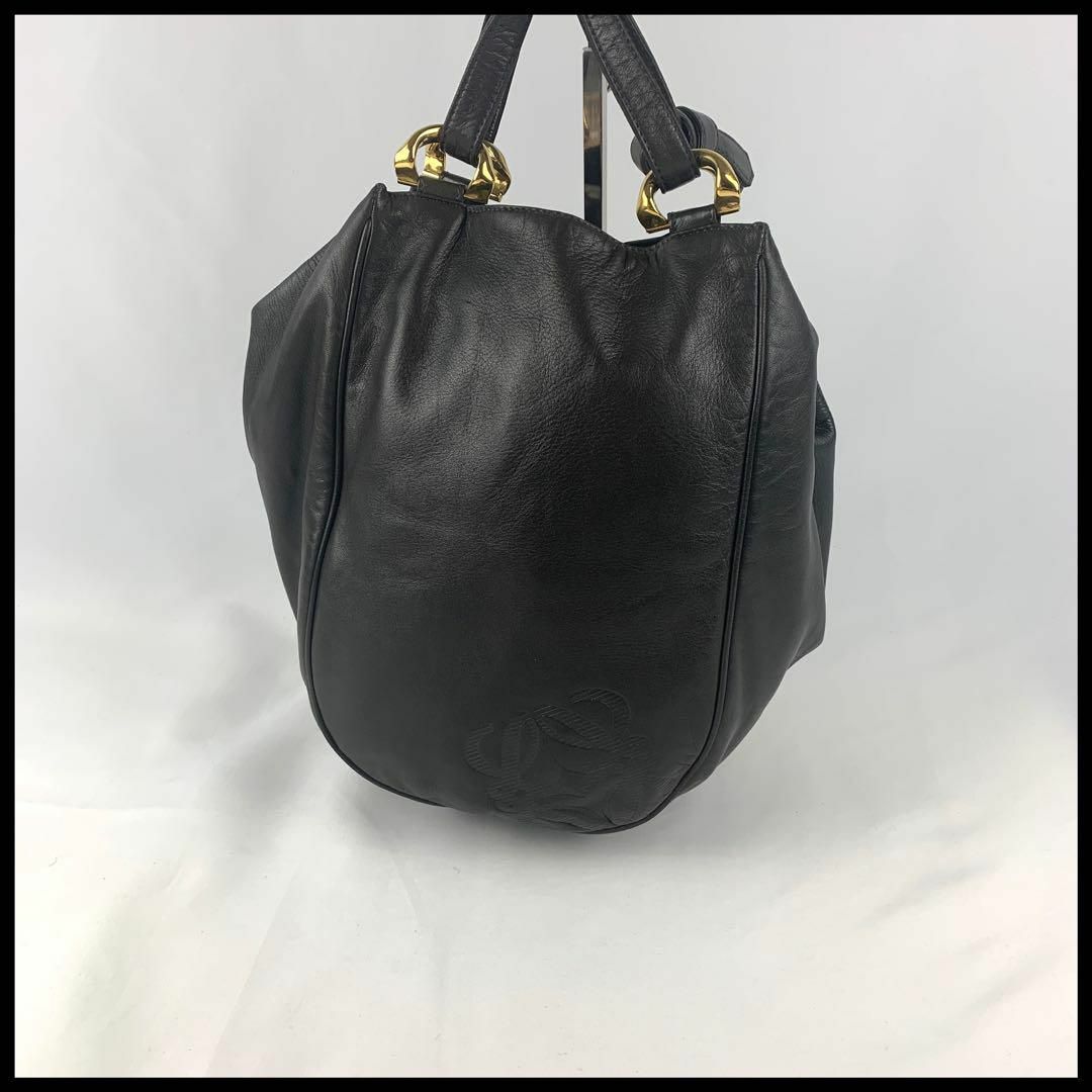 希少】ロエベ LOEWE アナグラム ナッパレザー 巾着 ショルダーバッグ-