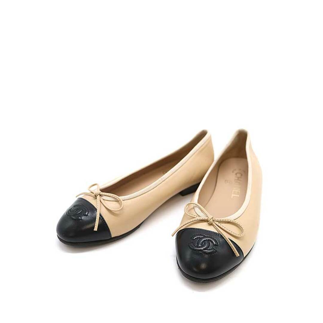 CHANEL バレリーナ ツイード フラット パンプス ココマーク35 1/2C-