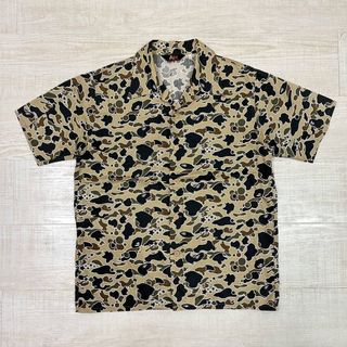 アベイシングエイプ(A BATHING APE)の00s A BATHING APE エイプ カモ オープンカラー シャツ L(シャツ)