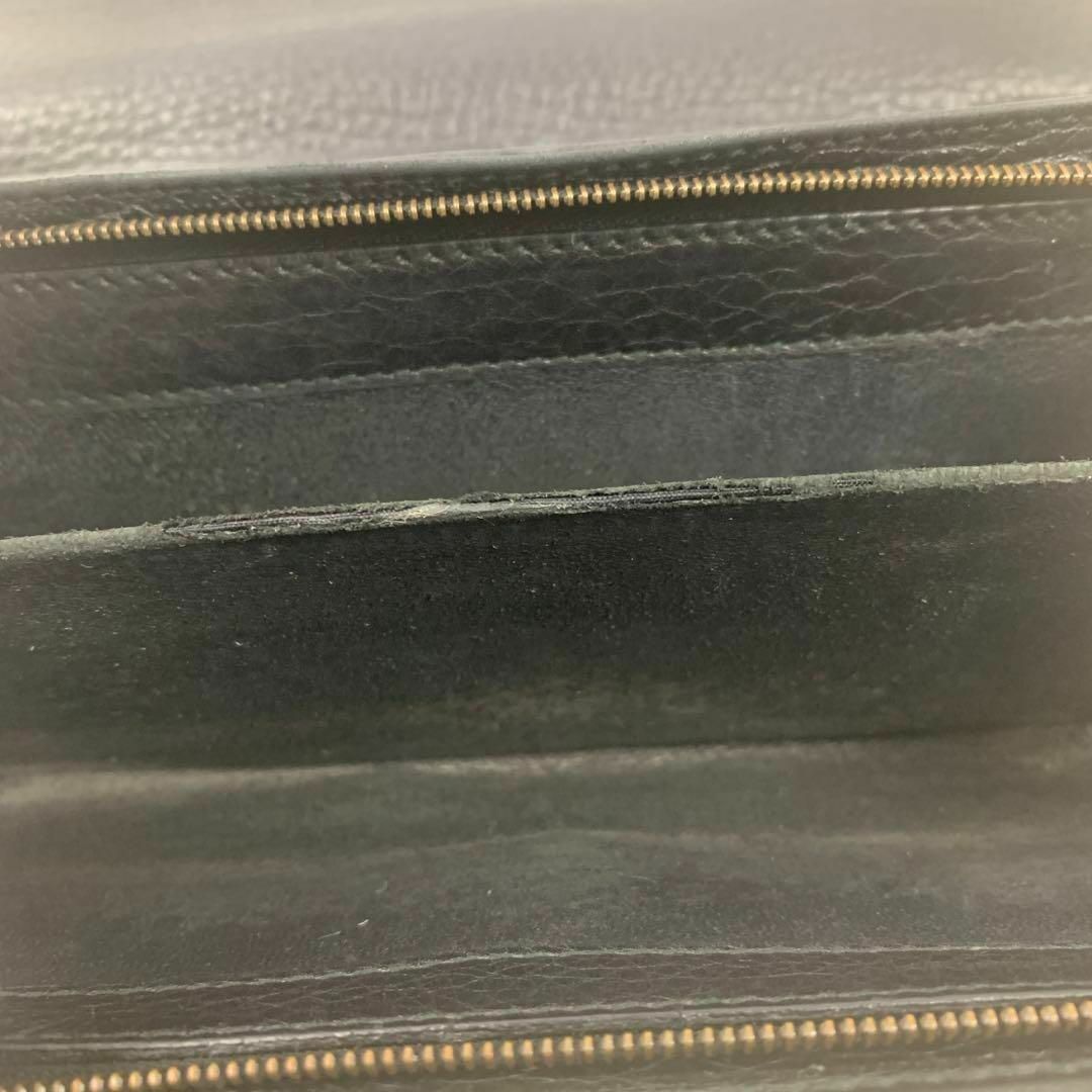 グッチ 二つ折り 長財布 245739 ダブルG レザー ブラック-