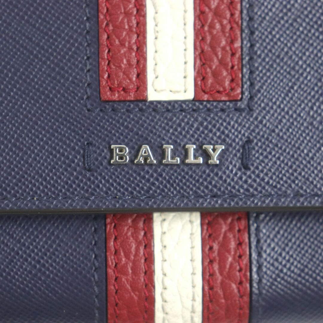 Bally - 極美品▽BALLY バリー シルバーロゴ金具 ストライプ フラップ